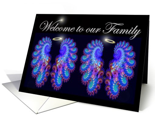 Welcome to our Family twin boys card (785817)