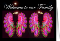 Welcome to our Family twin girls card