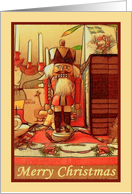 Merry Christmas toy soldier for serviceman card