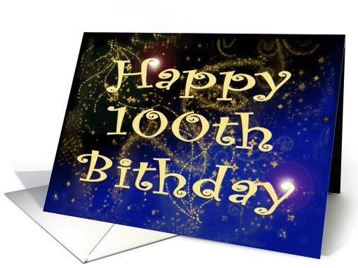 Happy 100th birthday glitter like card (817522)