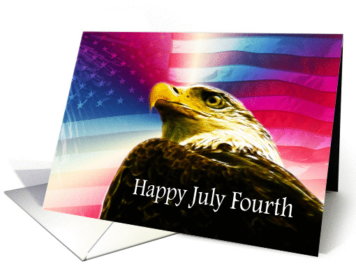 Happy July 4th flag eagle card (817538)