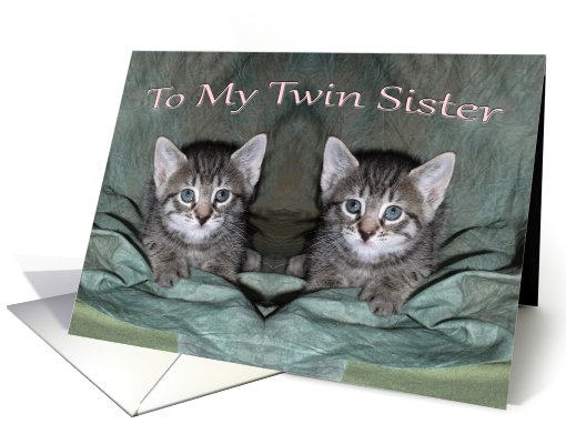 To My Twin Sister kittens card (821156)