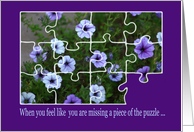 encouragement petunia puzzle for Grandmother card