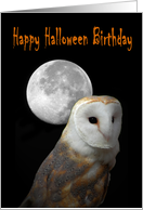 Happy Birthday Halloween owl card