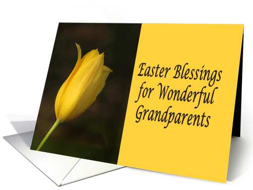 Easter Blessings for Grandparents single yellow tulip card (909473)