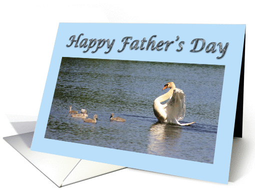 Happy Father's Day swan and cygnets from your children card (964583)