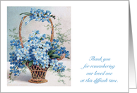 Thank You, Sympathy, Forget Me Not Flowers card