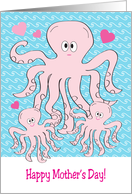 Mother’s Day, sea life theme, octopus card
