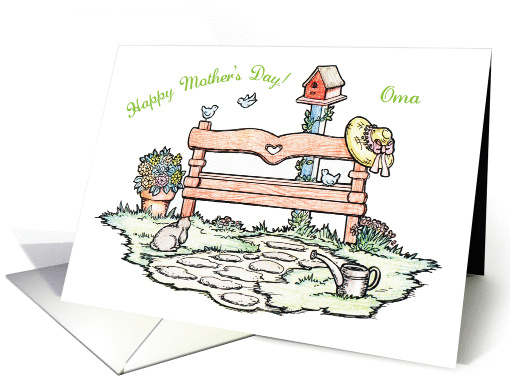 Mother's Day to Oma, country garden card (1027369)