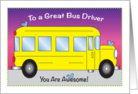 Encouragement for a Bus Driver, school bus card