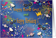 Happy Birthday Happy Mardi Gras Celebration card