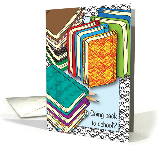 Encouragement, going back to school, colorful books card (1042071)