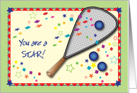 Encouragement, Racquetball Theme, stars card