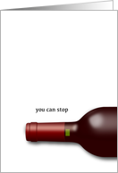 Encouragement, alcohol addiction, wine bottle card