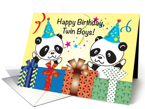 Happy Birthday for Twin Boys, Pandas card (1053159)