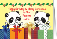 Happy Birthday on Christmas to Twins card