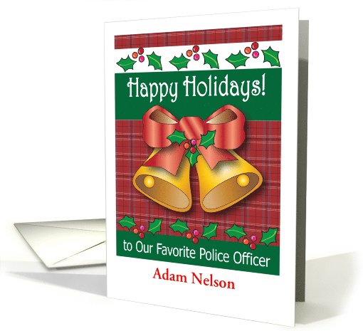 Personalized Happy Holidays for a Police Officer card (1070019)