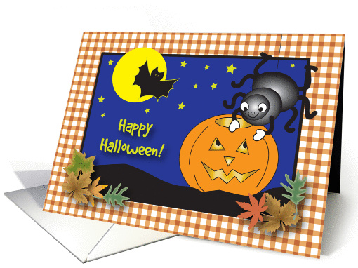 Halloween, spider theme, bat card (1079952)