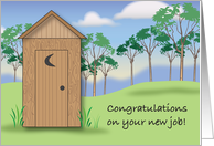 Congratulations, new plumber job, outhouse card