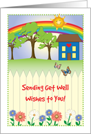 Get Well for Neighbor, primitive style card