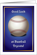 Good Luck, Baseball Team Tryouts card