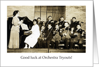 Good Luck at Orchestra Tryouts, vintage photo card