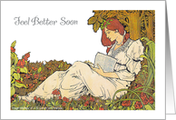Feel Better Soon, art nouveau vintage print card