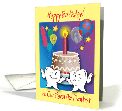 Happy Birthday to Dentist, teeth, cake card (1118818)