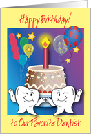 Happy Birthday to Dentist, teeth, cake card