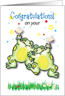 Congratulations, New Year’s Eve wedding, frogs card