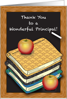 Thank You, school principal, books, apples card
