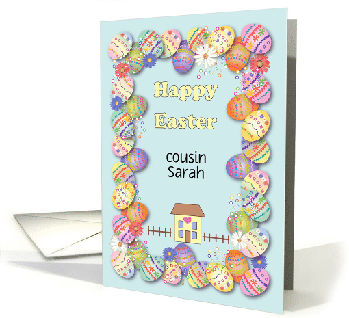 Easter Custom Name Decorated Eggs House card (1196070)