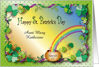 Happy St Patrick’s Day to Aunt, custom name shamrocks card