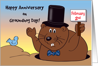Wedding Anniversary on Groundhog Day, Feb. 2 card