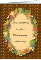 Congratulations Thanksgiving Wedding, leaves card