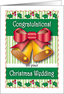 Congratulations, Christmas Wedding, gold bells card