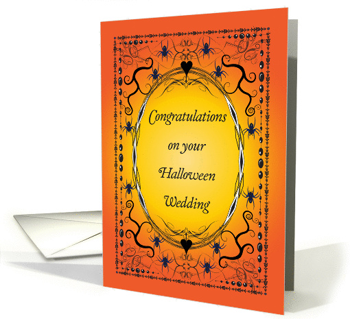 Congratulations, Halloween Wedding, spiders card (1257778)