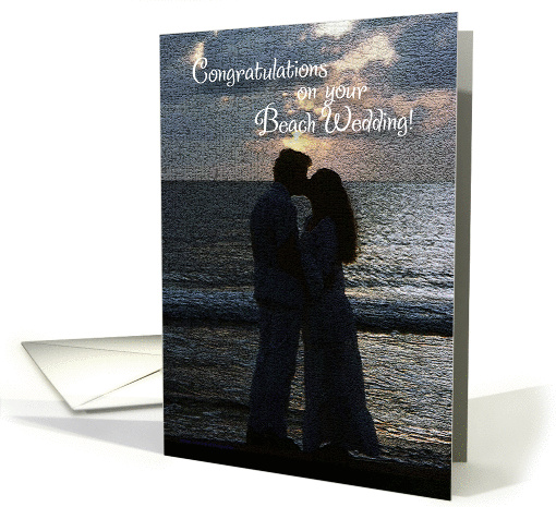 Congratulations, wedding, beach, sunset card (1274188)