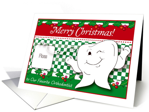 Merry Christmas to Orthodontist, happy tooth card (1286268)