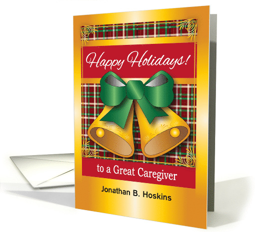 Personalized Caregiver, golden bells card (1288982)
