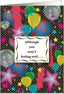 Birthday, get well, balloons, stars card