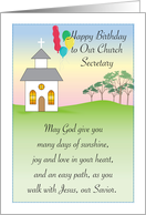 Birthday, to Church Secretary, balloons card