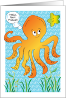 Sea-themed Friendship, octopus, star fish card