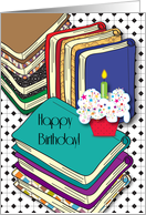 Happy Birthday to Book Collector, cupcakes card