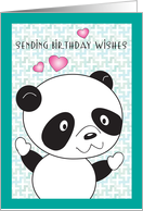 Happy Birthday, across the miles, panda card