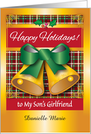 Custom Christmas for Son’s Girlfriend, golden bells card