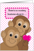 Happy Monkeys Valentine card