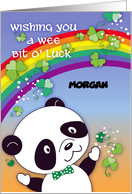 Custom Name Panda St Patrick’s Day card