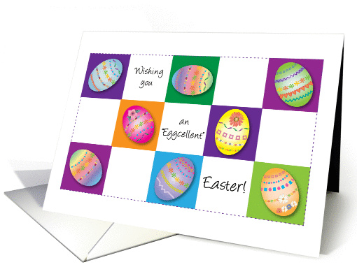 Happy Easter, Teenager, decorated eggs card (1356552)
