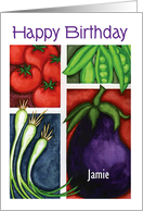 Custom name Chef’s Birthday, veggies card